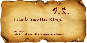 Istvánovits Kinga névjegykártya